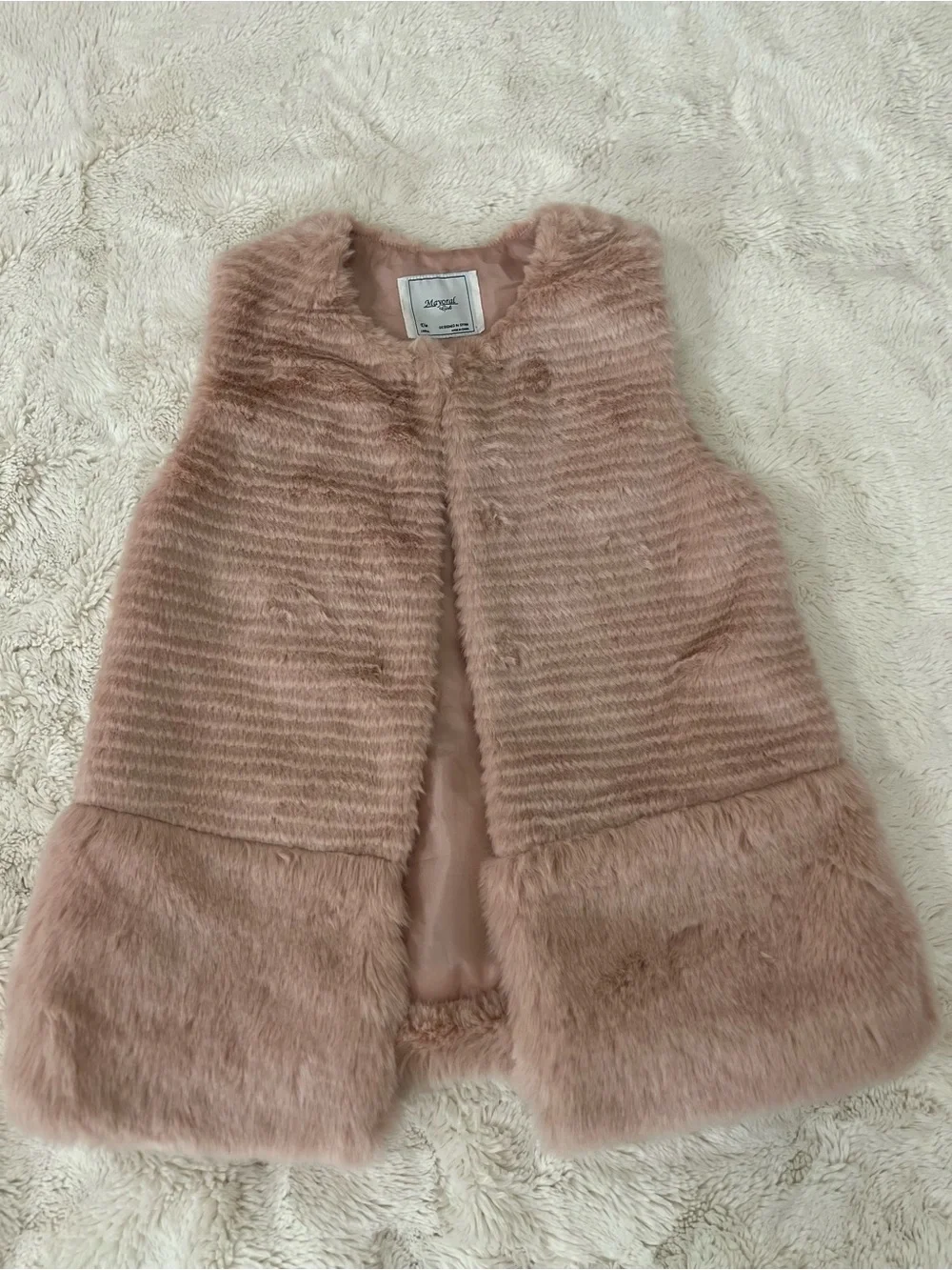 Mayoral Girls Dusty Pink Faux Fur Vest